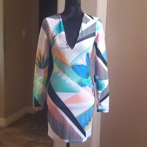 Beautiful abstract cactus and agave dress by bebe